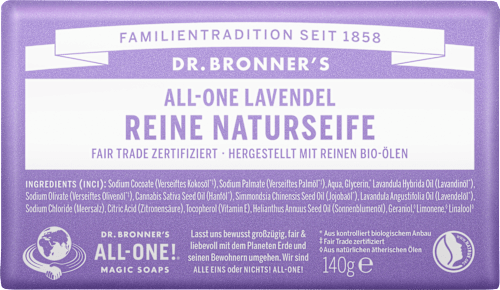 Seifenstück reine Naturseife Lavendel Dr.Bronner's