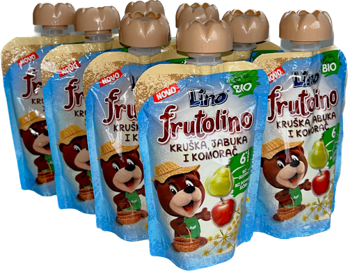 frutolino EKO kašica kruška, jabuka, komorač, 6+ mj., XXL Lino