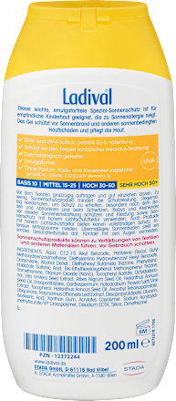 Sonnenmilch Gel Kids, allergische Haut, LSF 50+ Ladival