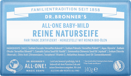 Seifenstück reine Naturseife baby mild Dr.Bronner's