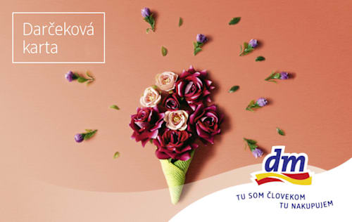 Darčeková karta v hodnote 50 € dm