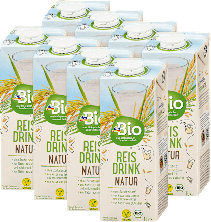 Bio rižev napitek Natur, 8 x 1 L dmBio