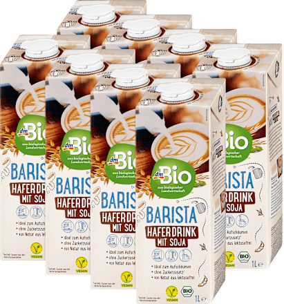 Bio ovseni napitek s sojo Barista, 8 x 1 L dmBio