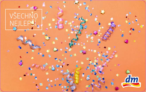 dárková karta v hodnotě 500 Kč dm