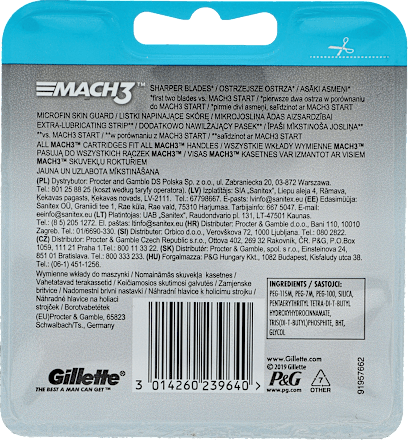 Wkłady do maszynki  Mach3 Gillette