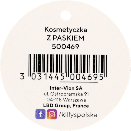 Kosmetyczka z paskiem rozszerzana, różowa KillyS