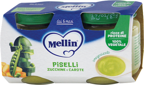 Omogeneizzato di piselli e carote Mellin