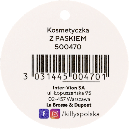 Kosmetyczka z paskiem rozszerzana, czarna KillyS