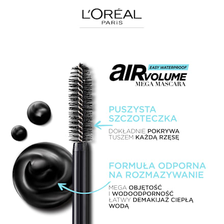 Tusz do rzęs Air Volume Mega Mascara Black WP L'ORÉAL PARiS