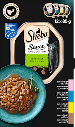 Nassfutter Katze feine Vielfalt in Sauce, Multipack (12x85 g) Sheba