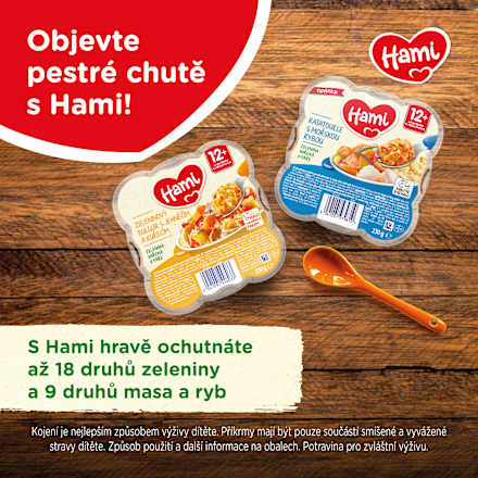 příkrm Krémové rizoto s mrkví a hráškem Hami