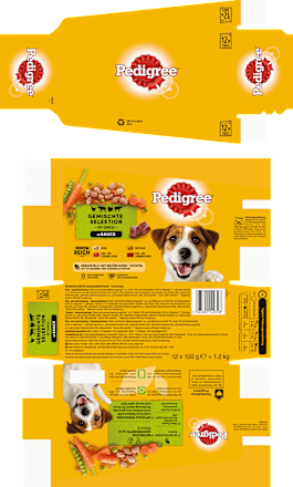 Nassfutter Hund gemischte Selektion in Sauce, Adult, Multipack (12x100 g) Pedigree