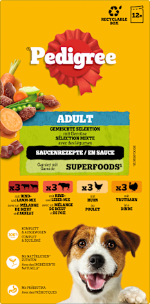 Nassfutter Hund gemischte Selektion in Sauce, Multipack (12x100 g) Pedigree
