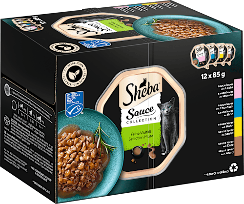Nassfutter Katze feine Vielfalt in Sauce, Multipack (12x85 g) Sheba