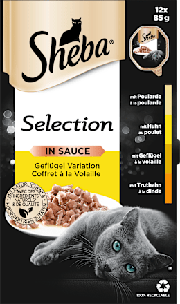 Nassfutter Katze, Selection in Sauce - Geflügel Variation, Multipack (12x85 g) Sheba