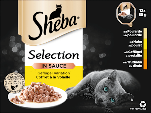Nassfutter Katze, Selection in Sauce - Geflügel Variation, Multipack (12x85 g) Sheba