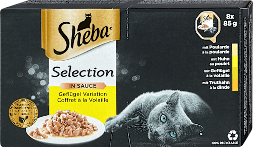 Selection Katzenfutter Geflügel Variation in Sauce Sheba