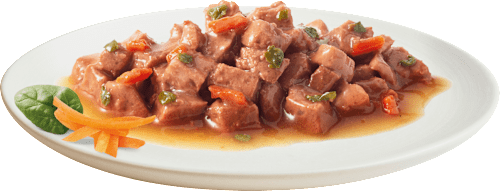 Nassfutter Katze mit Forelle, Kalb, Ente & Kaninchen, Gold - zarte Häppchen mit Gemüse, Multipack (4x85 g) Purina Gourmet