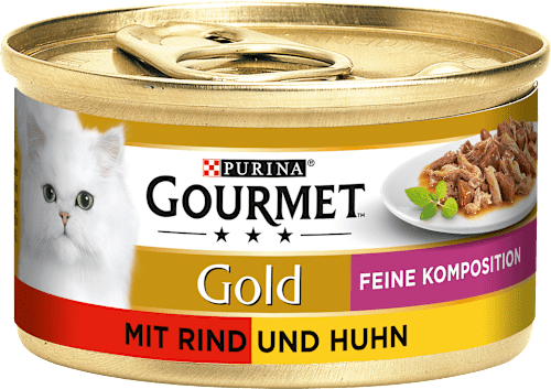 Nassfutter Katze Gold mit Rind und Huhn Purina Gourmet