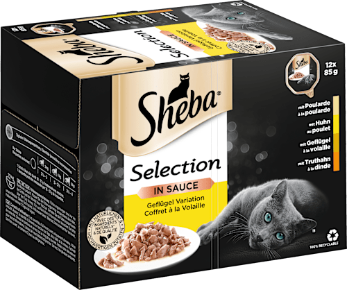 Nassfutter Katze, Selection in Sauce - Geflügel Variation, Multipack (12x85 g) Sheba