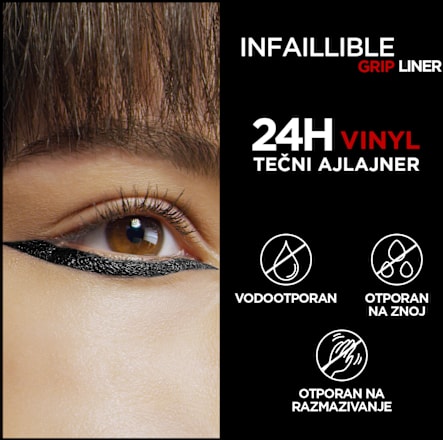 INFAILLIBLE GRIP 24H MATTE tečni ajlajner - 03 Marron L'ORÉAL PARiS