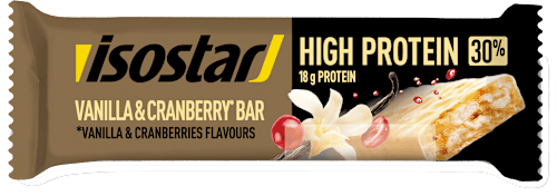 Barretta proteica 30% vaniglia e mirtilli rossi isostar