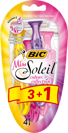 Miss Soleil colour collection ženski brijači, 3+1 gratis BIC
