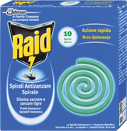 Spirali antizanzare per esterni Raid