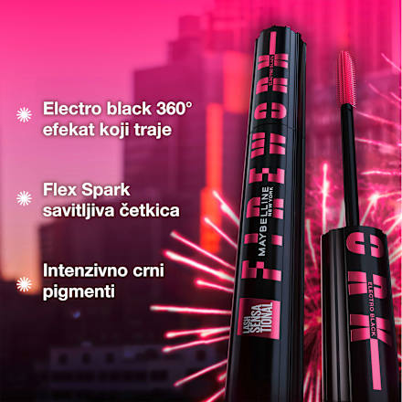 LASH SENSATIONAL FIREWORK ELECTROBLACK maskara MAYBELLINE NEW YORK