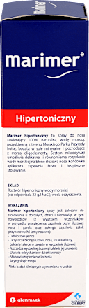 Spray do nosa hipertoniczny, woda morska MARIMER