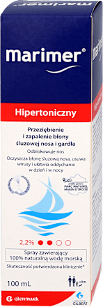 Spray do nosa hipertoniczny, woda morska MARIMER