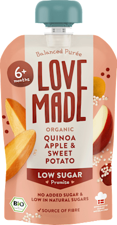 Quetschie Apfel, Süßkartoffel und Quinoa, ab 6 Monaten LoveMade Organics
