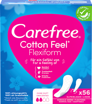 Slipeinlagen Cotton Feel Flexiform ohne Duft Carefree