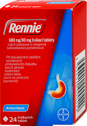 žvýkací tablety 680mg/80mg Rennie