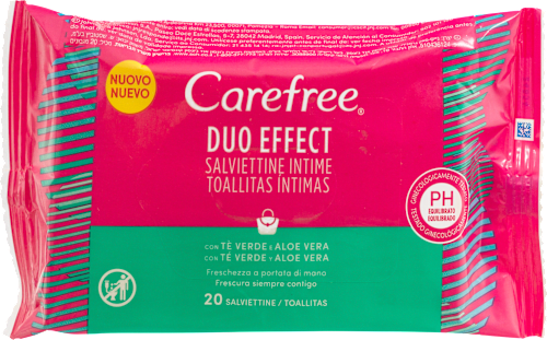 Интимни кърпички със зелен чай и алое вера  Carefree