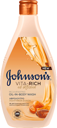 Душ гел Vita-Rich oil infusion с бадемово масло и масло от ший Johnson's