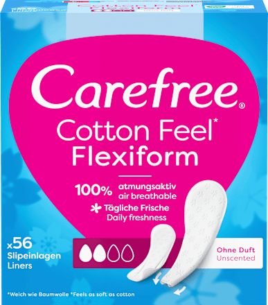 Slipeinlagen Cotton Feel Flexiform ohne Duft Carefree
