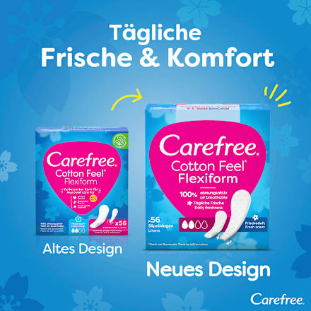 Slipeinlagen Cotton Feel Flexiform mit Frischeduft Carefree