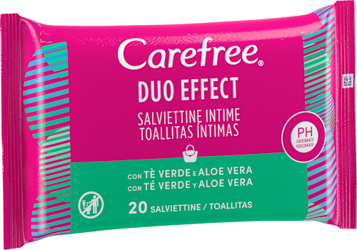 Интимни кърпички със зелен чай и алое вера  Carefree