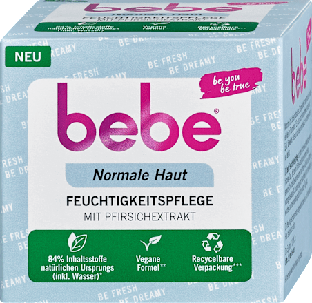 Feuchtigkeitscreme mit Pfirsichextrakt bebe