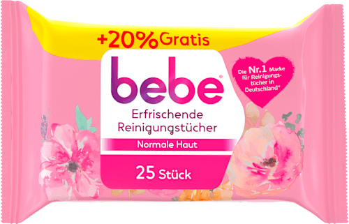 Abschminktücher erfrischend mit Rosenwasser bebe