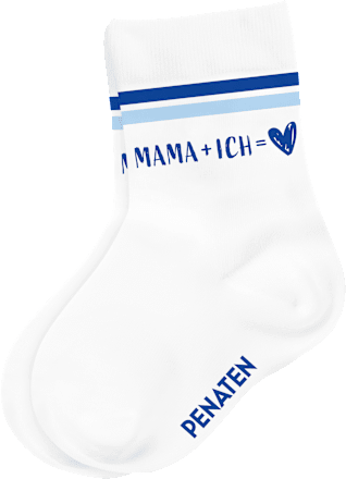 Söckchen Mama + Ich, weiß, 6-9 Monate Penaten