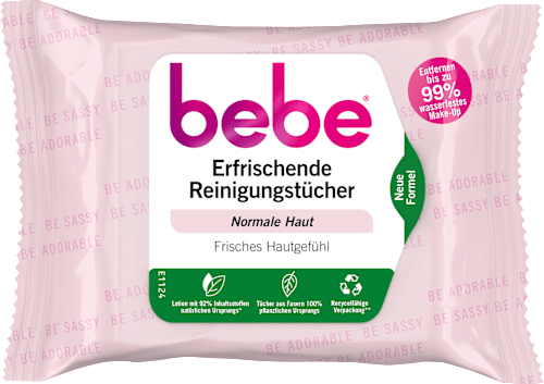 Erfrischende Reinigungstücher mit Rosenwasser bebe