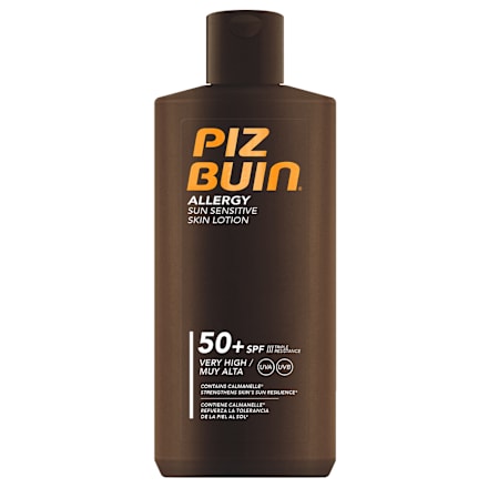 Loțiune de protecție solară pentru piele sensibilă cu SPF 50+ PIZ BUIN