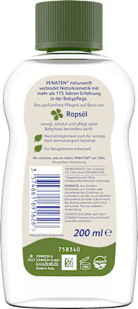 Baby Massage- und Pflegeöl natursanft  Penaten