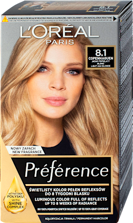 Boja za kosu 8.1 Copenhaguen Light Ash Blonde L'ORÉAL PARiS PRÉFÉRENCE