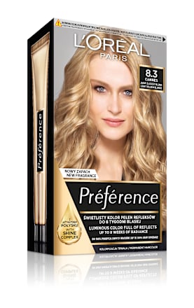 Farba do włosów 8.3 CANNES Jasny Złocisty Blond L'ORÉAL PARiS PRÉFÉRENCE