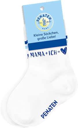 Söckchen Mama + Ich, weiß, 6-9 Monate Penaten