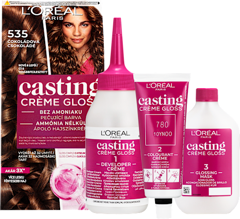barva na vlasy Čokoládová 535 L'ORÉAL PARiS CASTING Crème Gloss
