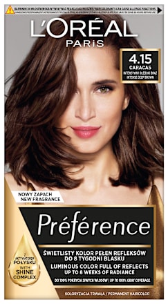 Farba do włosów 4.15 CARACAS Intensywny Głęboki Brąz L'ORÉAL PARiS PRÉFÉRENCE